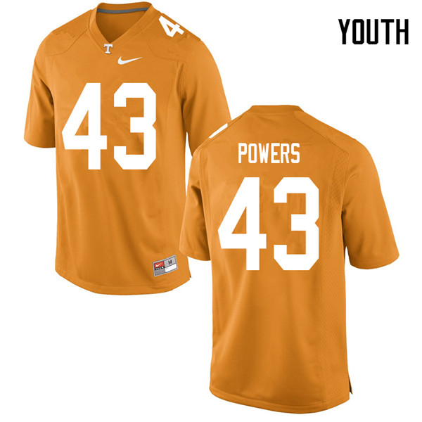 Youth #43 Jake Powers Tennessee Volunteers College Football Jerseys Sale-Orange